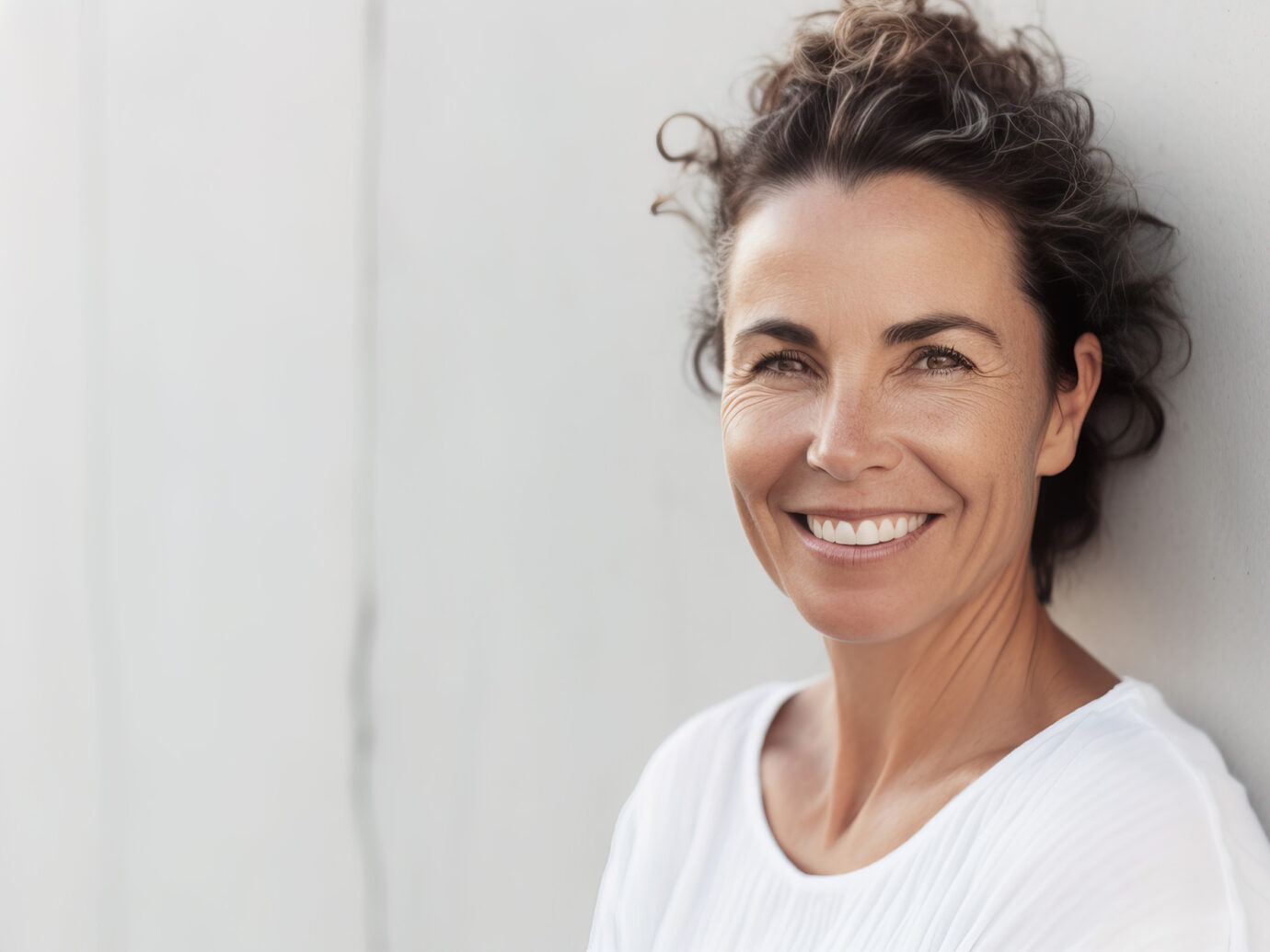 stock image of a older women smiling