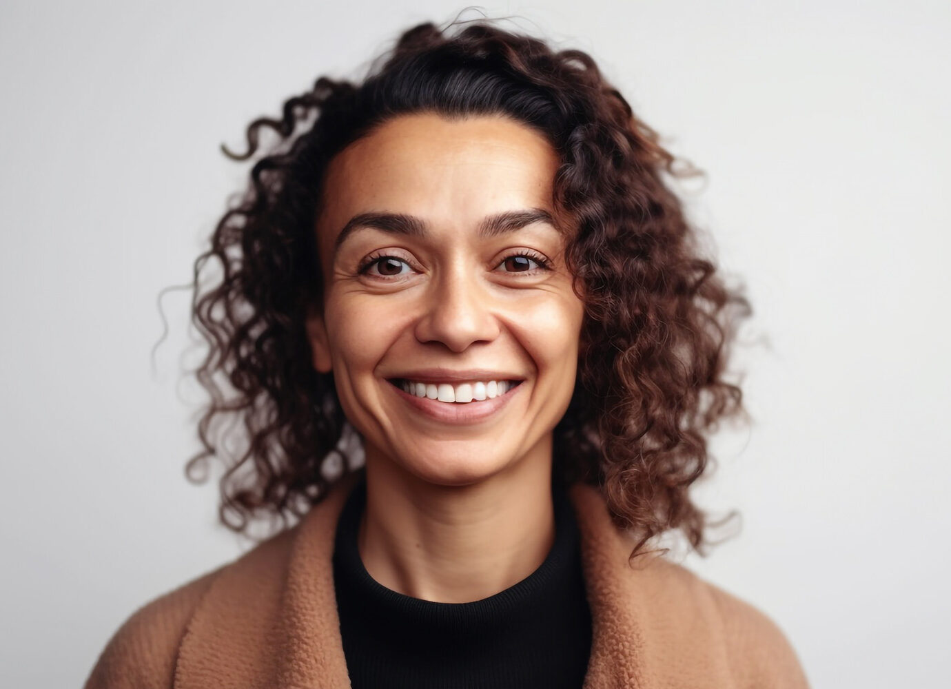 stock image of a female smiling