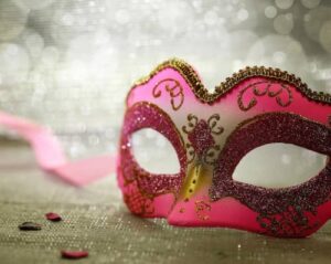 mardi gras pink mask