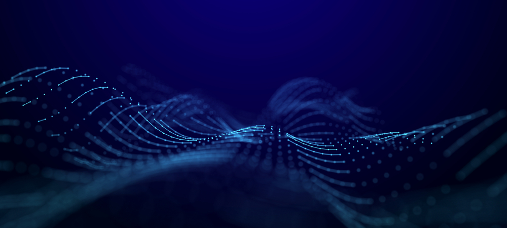 blue 3D waveform render