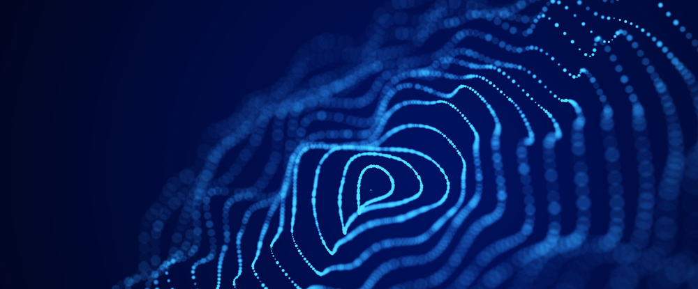 blue digital circular waveforms
